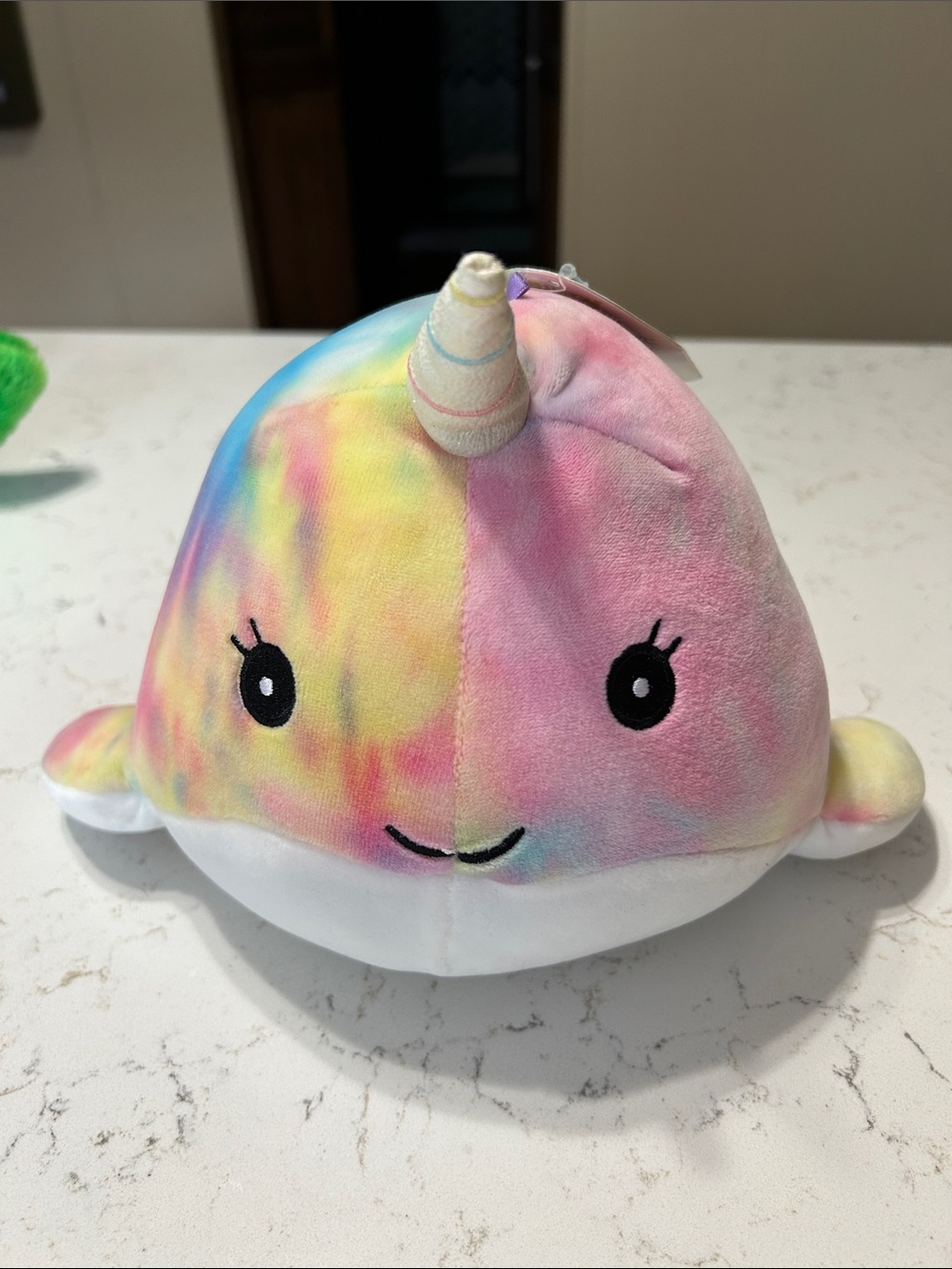 Squishmallows Rainbow Pink Tie-Dye Narwhal Plush
